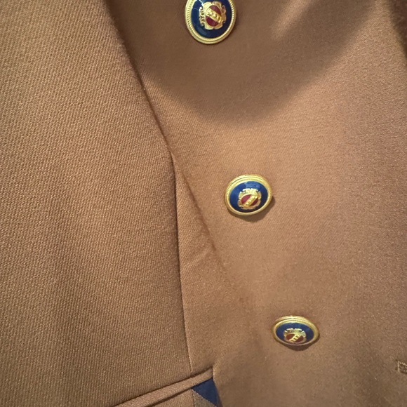 Veronica Beard Camel Blazer with Navy Stripes - Picture 6 of 7